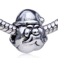 European Beads - santa claus face silver plated european beads Image.
