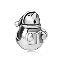 European Beads - snowman and book silver plated european beads Image.