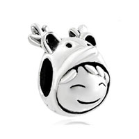 European Beads - cute girl in deer hat silver plated beads charms bracelets Image.