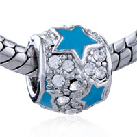 European Beads - blue star crystal european beads Image.