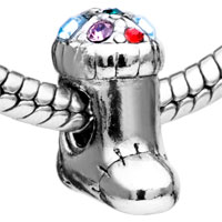 European Beads - shoe with silver plated crystal european beads Image.