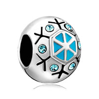 European Beads - round shaped snowflake bracelet crystal european beads Image.