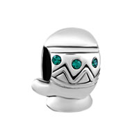 European Beads - may birthstone glove silver plated european beads Image.