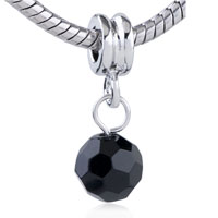 European Beads - black gemstone dangle european beads Image.