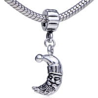 European Beads - moon santa claus dangle european beads Image.