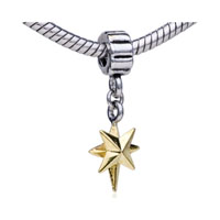 European Beads - golden star bracelet dangle european beads Image.