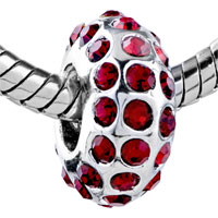 European Beads - january birthstone spacer crystal european beads Image.