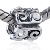 European Beads - clear swirl crystal european beads Image.