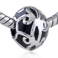 European Beads - silver tracery black european beads Image.