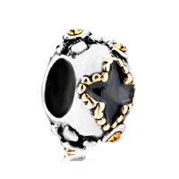 European Beads - november birthstone and golden star two tone plated european beads Image.