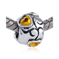 European Beads - heart shaped november birthstone crystal european beads Image.