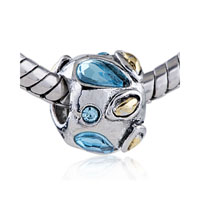 European Beads - december birthstone and golden bugle two tone plated european beads Image.
