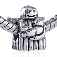 European Beads - angel with baby silver plated european beads Image.