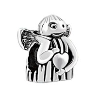 European Beads - angel with heart silver plated european beads Image.