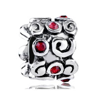 European Beads - small swirl january birthstone crystal european beads Image.