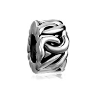 European Beads - interweaving knot spacer wheel silver plated beads charms bracelets Image.