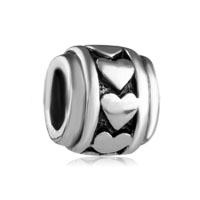 European Beads - heart circle spacer wheel silver plated beads charms bracelets Image.
