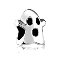 European Beads - hallowmas ghost silver plated beads charms bracelets Image.