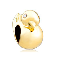 European Beads - duck fit all brands gold plated beads charms bracelets Image.