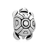 European Beads - tortoise shape silver plated beads charms bracelets Image.