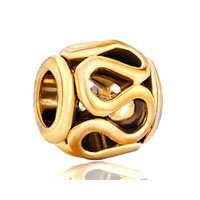 European Beads - golden lacy fit all brands gold plated beads charms bracelets Image.