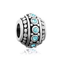 European Beads - december birthstone with silver plated beads charms bracelets Image.