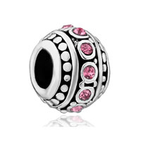 European Beads - october birthstone with silver plated beads charms bracelets Image.