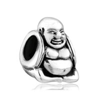 European Beads - happy buddha maitreya silver plated beads charms bracelets Image.