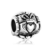 European Beads - irish claddagh friendship and love bead fit all brands &amp;  silver plated beads charms bracelets Image.