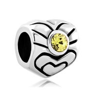 European Beads - heart november birthstone classic fit all brands silver plated beads charms bracelets Image.