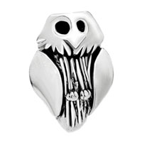 European Beads - owl shape silver plated beads charms bracelets Image.