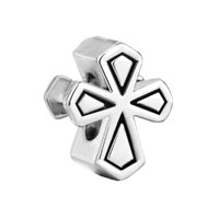 European Beads - cross silver plated beads charms bracelets Image.