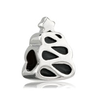 European Beads - abstract christmas tree silver plated beads charms bracelets Image.