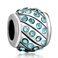 European Beads - round march birthstone silver plated beads charms bracelets Image.