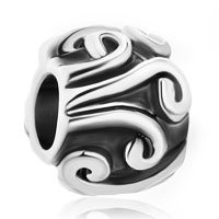 European Beads - ball shape with silver plated beads charms bracelets Image.