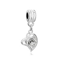 European Beads - classic april birthstone heart love dangle european beads all brands charms bracelets Image.