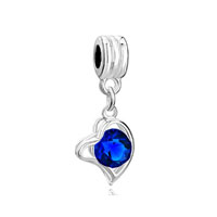European Beads - september birthstone heart dangle european beads all brands charms bracelets Image.