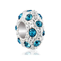 DPC_HD10_X03: white ball march birthstone fit all brands beads charms bracelets Image.