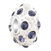 European Beads - jun birthstone alexandrite amethyst crystal diamond accent clear white ball beads charms bracelets Image.