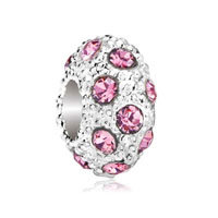 European Beads - white ball october birthstone fit all brands beads charms bracelets Image.