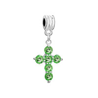 European Beads - cross peridot august birthstone fit all brands dangle european beads charms bracelets Image.