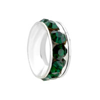European Beads - may birthstone emerald green crystal all brand silver plated beads charms bracelets Image.