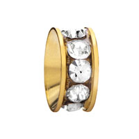 European Beads - golden with april birthstone circle gold plated beads charms bracelets Image.