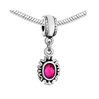 European Beads - october birthstone pink oval all brands dangle european beads Image.