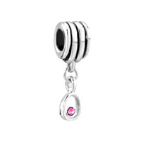 European Beads - drop with pink october birthstone all brands dangle european beads charms bracelets Image.