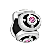 European Beads - jewelry round october birthstone fit all brands &amp;  silver plated beads charms bracelets Image.