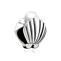 European Beads - shell pearl silver plated beads charms bracelets Image.