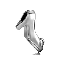 European Beads - cute high heel silver plated beads charms bracelets Image.