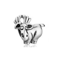  - silver tone cute david's deer european beads Image.