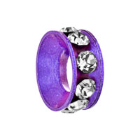  - purple ring with april birthstone clear crystal all brands Image.
